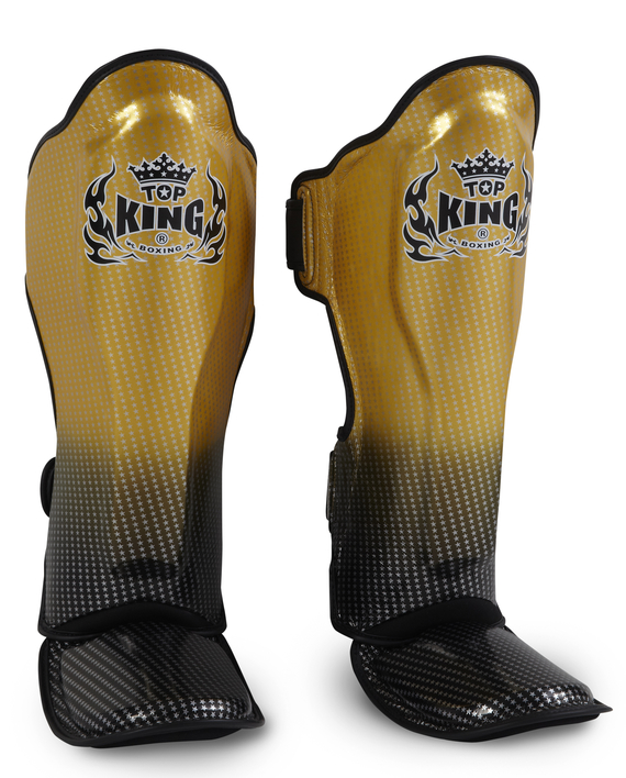 top king super star shin guards gold and black