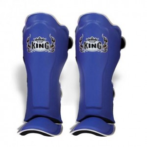 Top King Muay Thai Shin Guards - Handmade In Thailand, Hook & Loop Closure, Size S (Black/White)